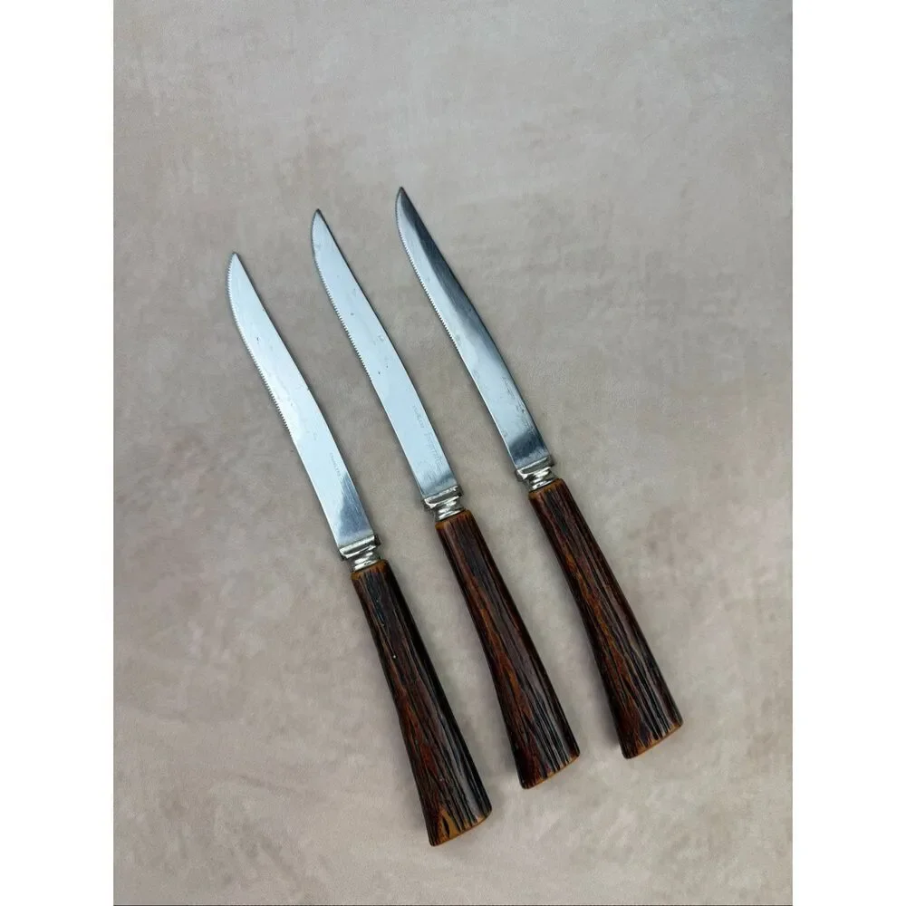 Vintage Forgecraft Knives Bakelite Handles Tested Mod MCM Set of 3